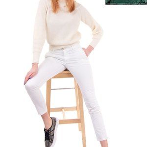 $160+ NWT PEOPLE womens pants SIZE 29 waist Split Cuffs WHITE LIGHT COTTON Y2K